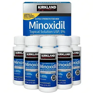 Kirkland Signature Minoxidil Liquid Extra Strength Hair Loss Regrowth Treatment for Men, 5% Topical Solution, Dropper Included