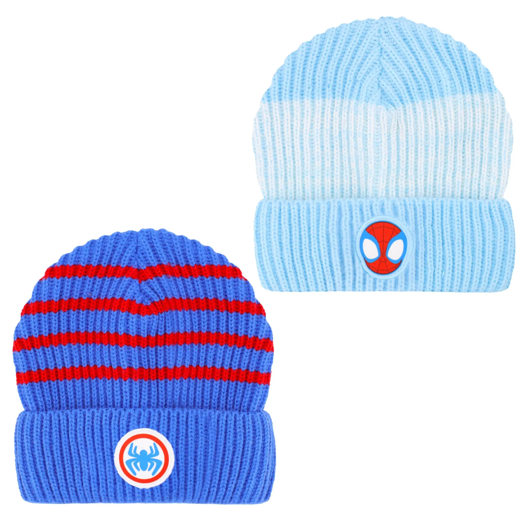 Marvel Toddler's Spiderman Winter Hat, 2-Pack Unisex Knit Character Beanie for Kids Ages 3-4 Years