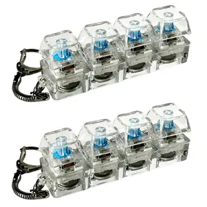 Keyboard Fidget clicker keychain ,Stress-relieving toy mechanical keyboard, crystal keycaps with LED lights,transparent design, Fidget Game pop press button real quick
