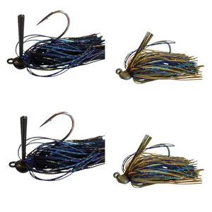 Tungsten Hand Tied Flipping Jigs 4 PACK 3/8 oz includes 2 of each Black and Blue, Green Pumpkin Special