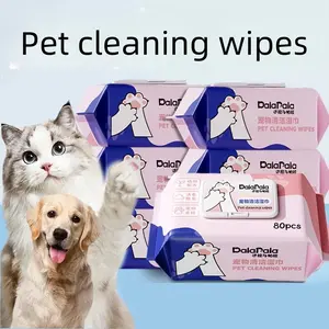 Pet no-rinse dry cleaning wipes for cats and dogs: body cleaning, deodorizing, extra large and thick wet wipes. Dog Grooming Kit with Bath Brush and Towel