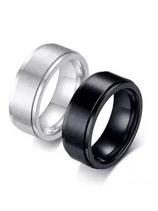 Stainless Steel Ring, Fashion Rings, Fashion Jewelry for Party, Daily Clothing Decor, Trendy All-match & Exquisite Jewelry for Birthday Gift, Minimalist Plain Pattern