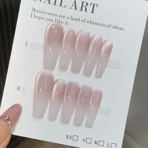 Extra Long Coffin Press-On Nails - Pink Ombre & Shiny, Viral-Worthy Glam casual outing salon-quality finish