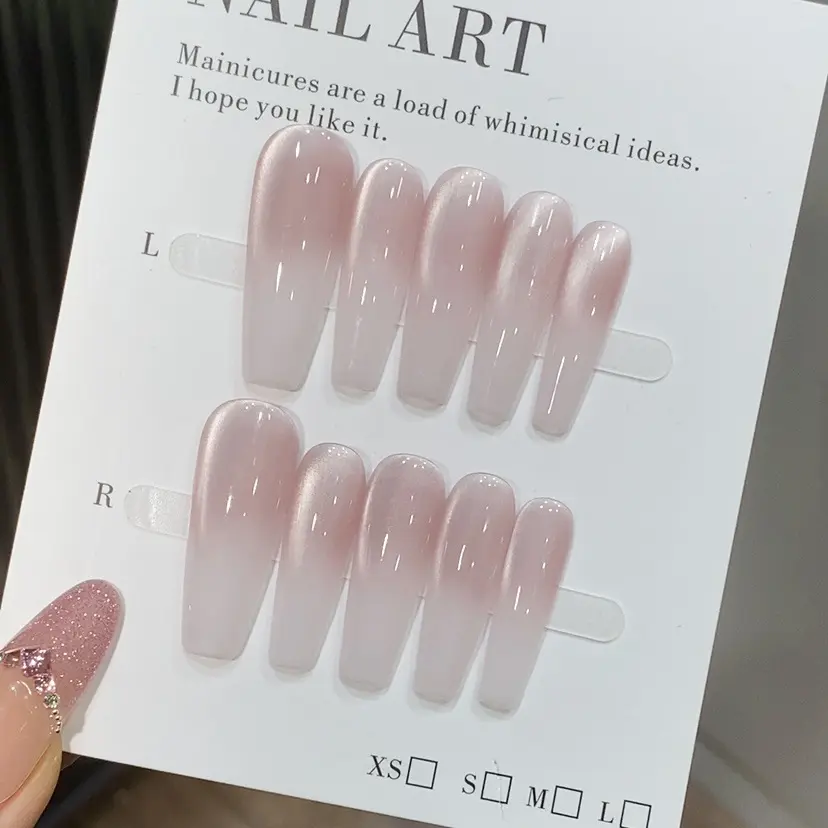 Extra Long Coffin Press-On Nails - Pink Ombre & Shiny, Viral-Worthy Glam casual outing salon-quality finish