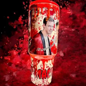 40 oz Spooky Slasher Horror Tumbler, Blood Drip Creepy Cup for Halloween, Horror Fans