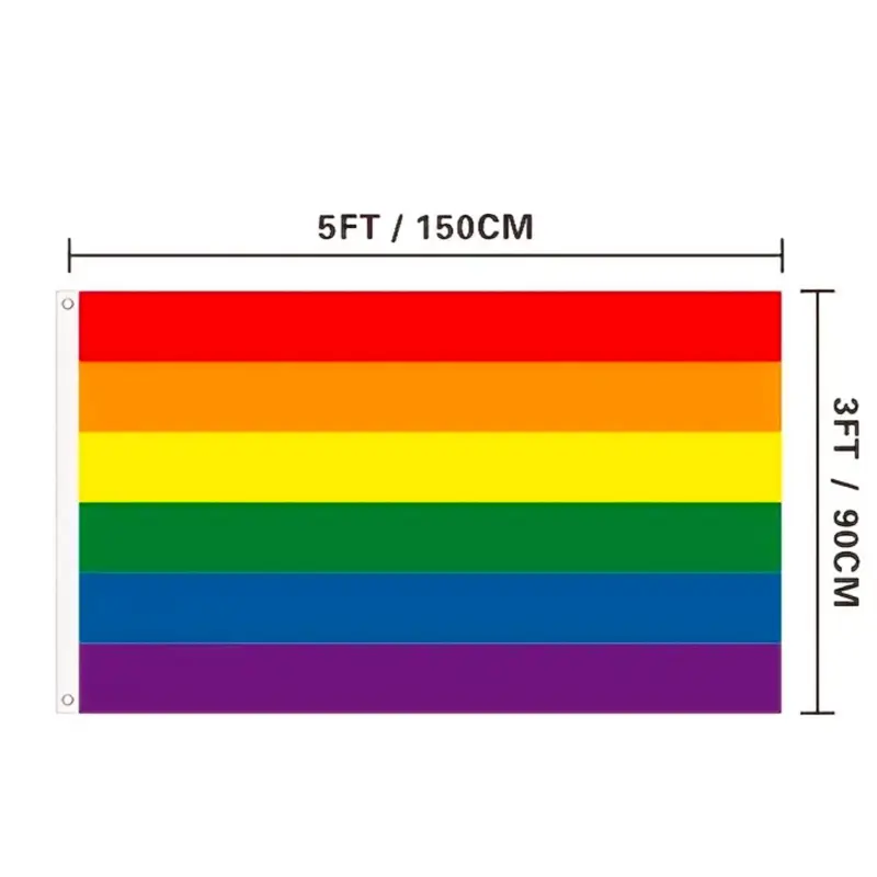LGBT Pride Rainbow Flag - 5x3ft, Durable Polyester Print Banner for Home, Outdoor, Yard, and Garden Decor