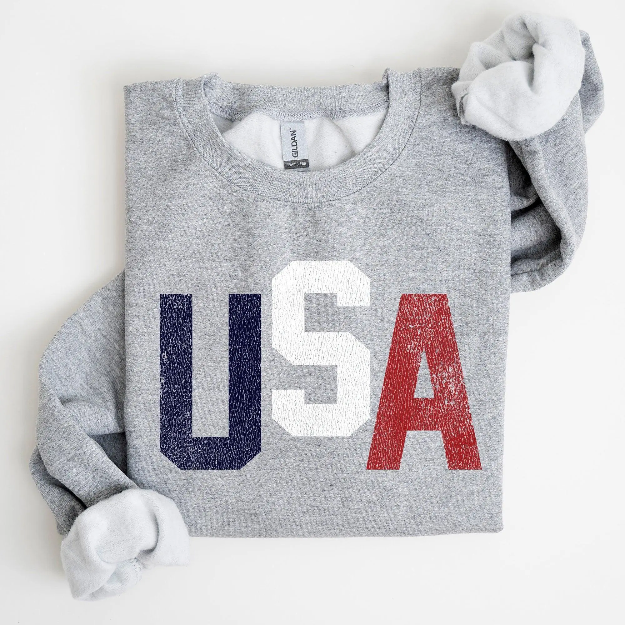 Vintage USA, 4th of July, Red White and Blue, Classic, Patriotic, America Sweatshirt