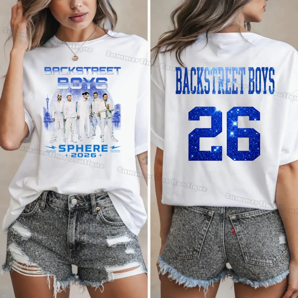 Women's 100% Cotton Short-Sleeve Casual Comfy Backstreet Boys 2026 Millennium Vegas Concert Graphic T-Shirt, Retro BSB Matching Las Vegas Girls Trip Outfit, Unisex Top for Men