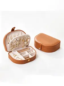 Elegant Jewelry Storage Box, Large Capacity Portable PU Leather Case, Travel Jewelry Organizer with Earring Holder, Ring and Necklace Compartment