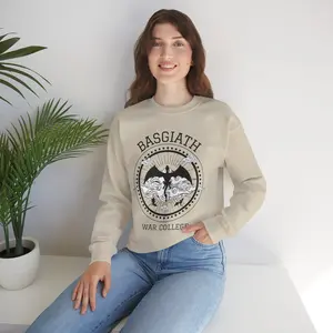 Women's Basgiath College Long Sleeve Round Neck Crewneck Sweatshirt - Casual Wrap Pullover Top