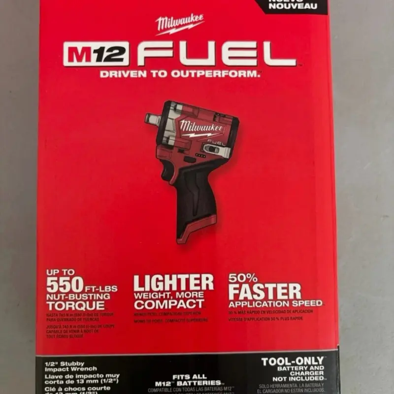 MSRP 249 2563-20 M12 FUEL Stubby 1/2" Impact Wrench 5 year warranty