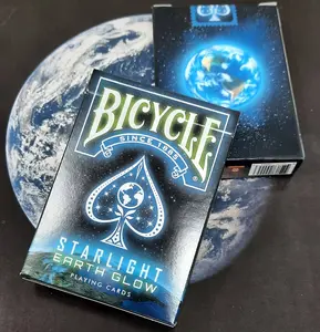 Space Theme Glowing Bicycle Playing Card Deck with Storage Box, Themed Card Game, Card Deck Box