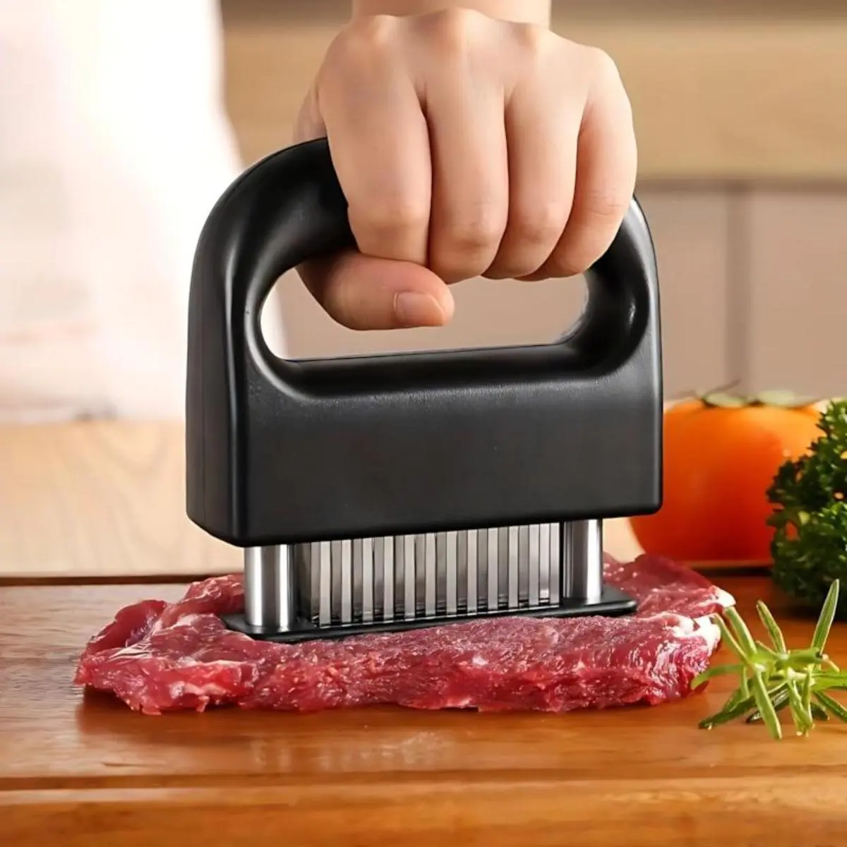 48-Blade Stainless Steel Meat Tenderizer Mallet, Specialty Kitchen Utensil for Cooking & Pork, Kitchen Tool - Breaks Tough Fibers for Juicy Steaks, Effortless Cleaning, Dishwasher-Safe
