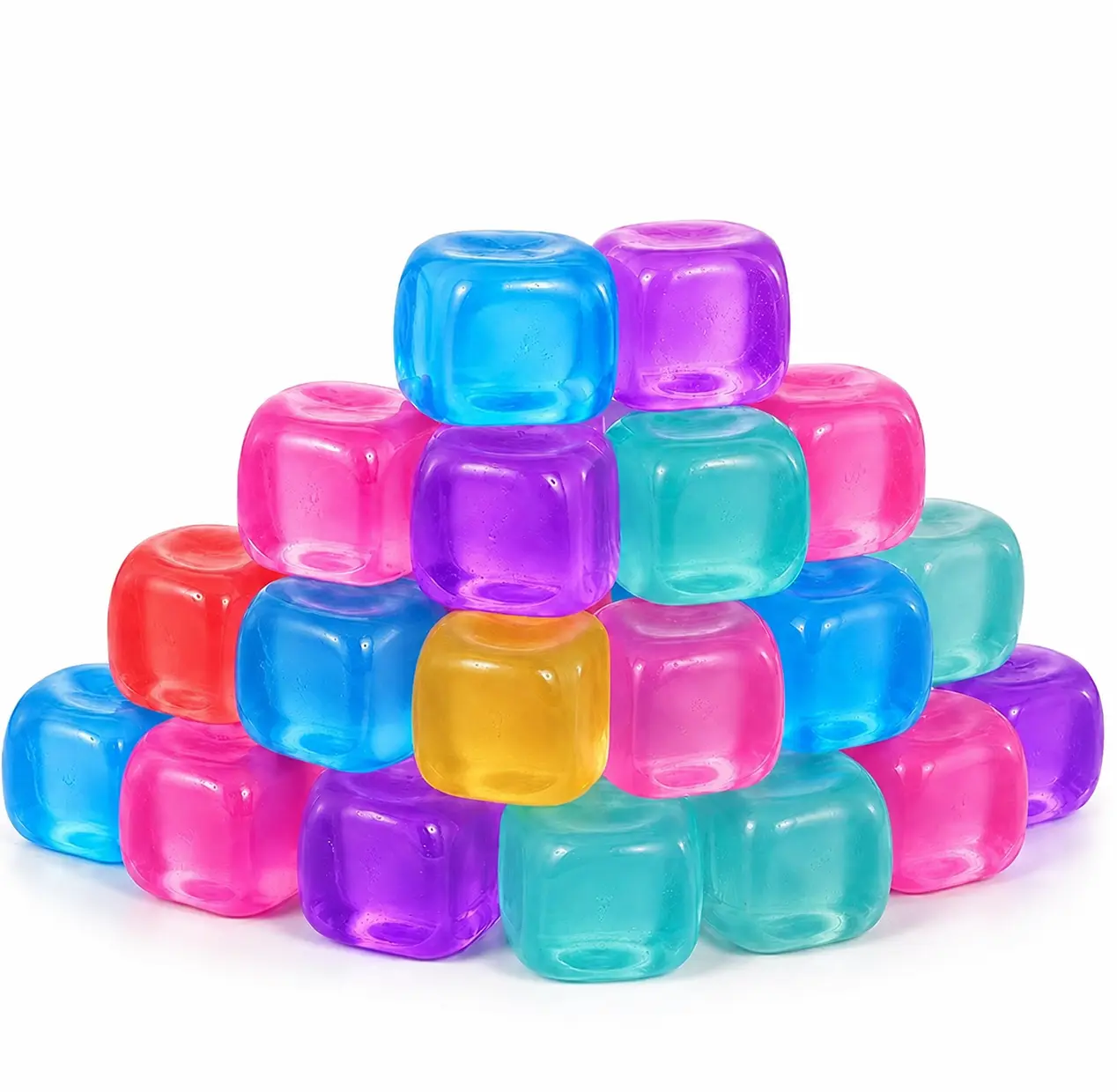 Clear Cube Fidget stress relief desk accessory anxiety relief focus aid relaxation satisfying jelly cubes crystal cubes gel cubes fidget alternative office desk item calming