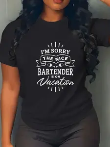 100% Cotton Unisex I'm sorry the nice bartender is on vacation Bar Bartender T-Shirt