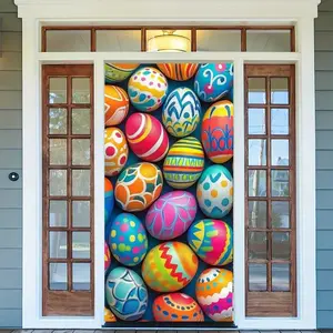 Easter Egg Door Banner, Large Spring Porch Sign, Durable Indoor Outdoor Hanging Decor, Easy Install, Perfect for Easter Party