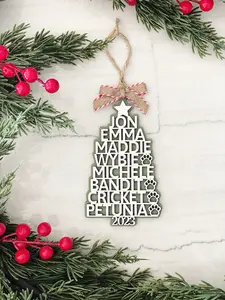 2023 Personalized Family Names Christmas Tree Ornament, Family Ornament, Christmas Ornament, Personalized Holiday Ornament
