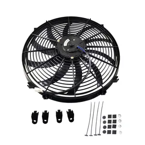 16" High Performance 12V Electric Slim Radiator Cooling Fan w/Mounting Kit
