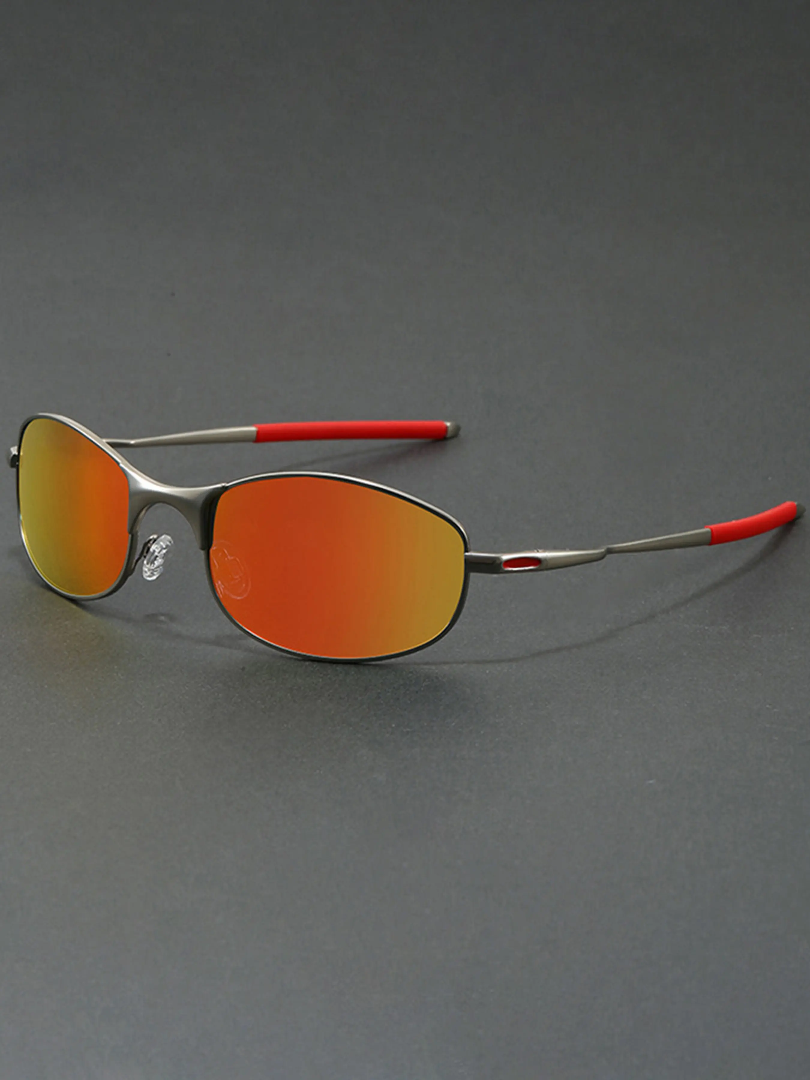 Oval Full Frame Sunglasses with Metal Frame Sunglasses for Outdoor Cycling Suitable for Both Men and Women Sports Glasses