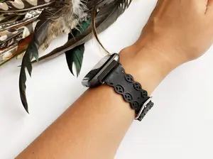Lace Leather Watch Band for Fitbit Versa