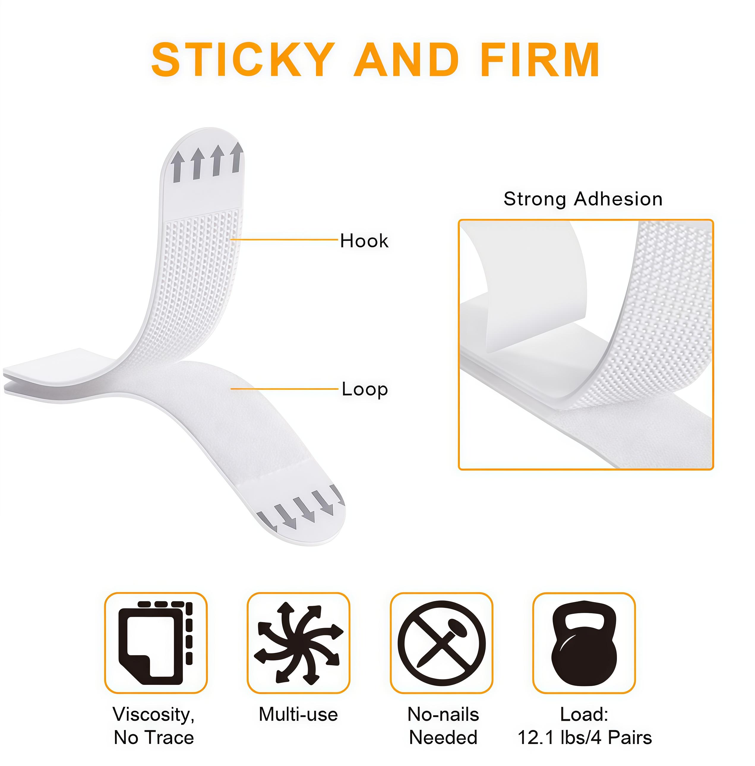 Removable Heavy Duty Adhesive Strips - 24 Pcs No Damage Wall Mounting Tapes, Strong Sticky No Residue Hanging Strips for Home, Office, DIY Decor