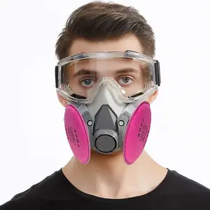 Gas Mask with Goggle Gas Mask Dust mask Full Face Respirаtor Reusable, Sanding. Resin Epoxy, Woodworking Perfect for Painters and DIY Project 6200+2097