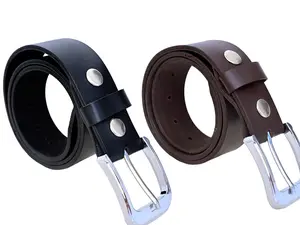 Mens Heavy Duty Genuine Leather 1.5" One Piece Leather Belt