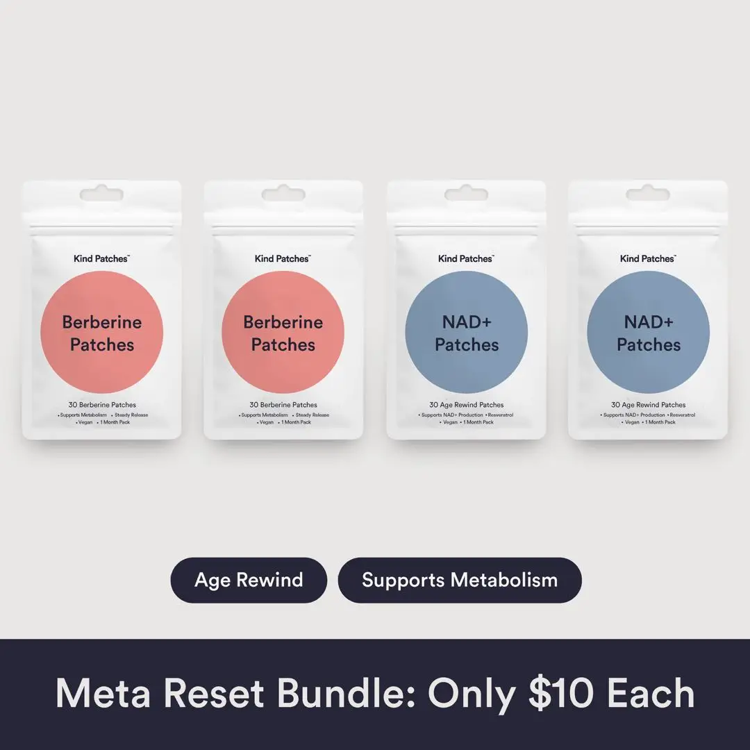 Kind Patches Meta Reset Bundle: Natural Ingredient, Berberine, Age Rewind, Vegan