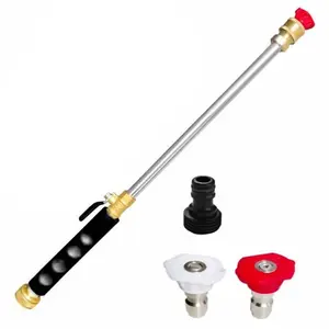 High-Pressure Jet Cleaning Tool, Flexible Hose Universal Nozzle, Roof Patio Car Window Cleaner with 2 Different Nozzles