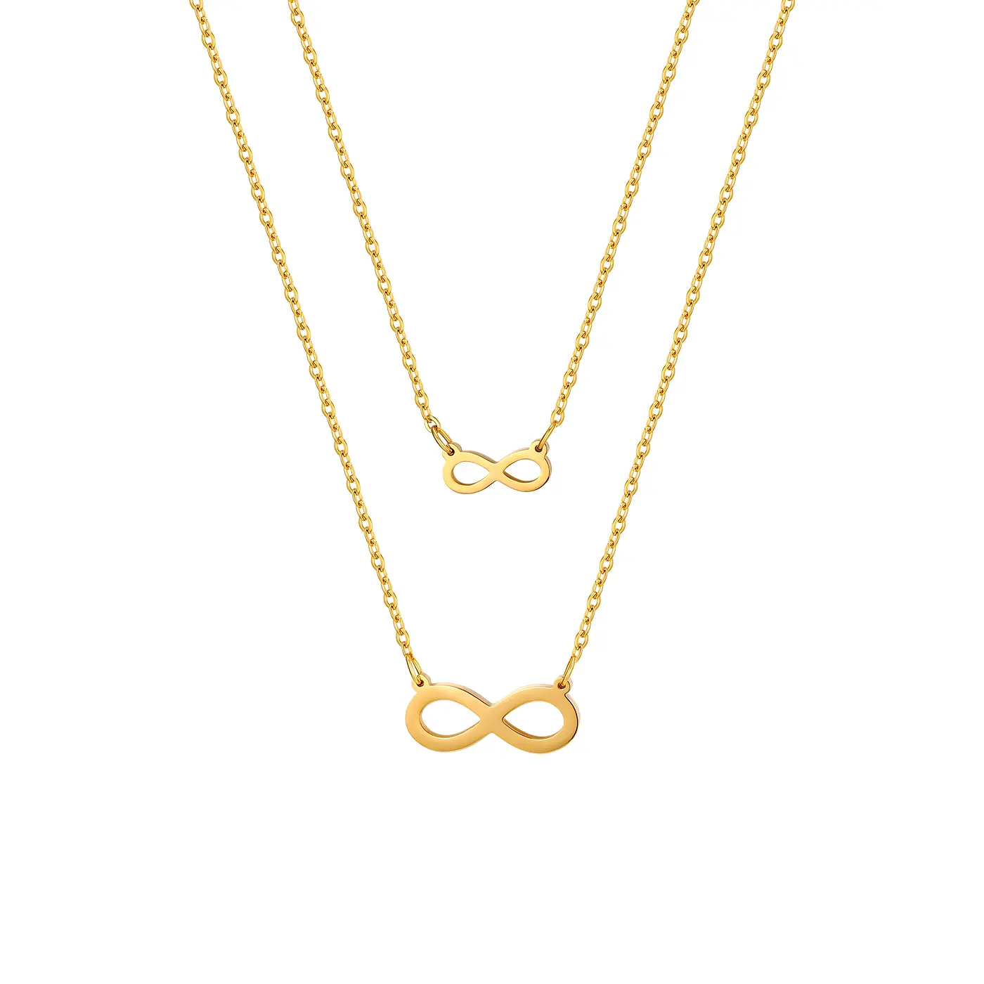 OIDEA Stainless Steel Infinity Necklace for Women, Multi-layered Minimalist Choker with Polished Dainty Charm, 15.74in Chain, Stainless Steel Jewelry, Infinity Necklaces