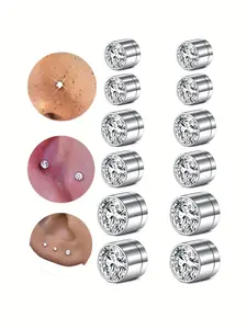 Unisex Fake Nose Ring Earrings, Sparkling Rhinestone Design, Clip-On Style, Easy to Wear, Perfect for Cosplay & Daily Use, Nose Ring Jewelry