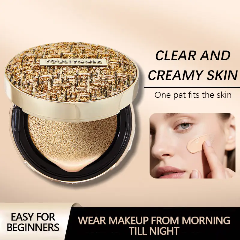 Manyuning Long-Lasting Cushion Foundation - Natural, Refreshing Feel, Full Coverage Flawless Makeup Air Cushion Cosmetic