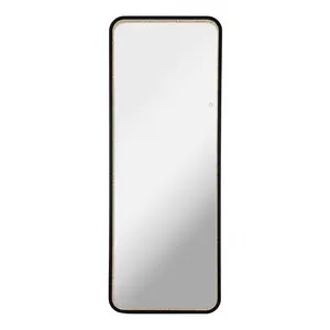 JONATHAN Y Tatum 24 in. W x 65 in. H Large Crystal Lining Rectangle Metal Framed Antifog Front-Lit Tri-Color Wall Or Floor Full-Length Mirror with Smart Touch Minimalist Minimalist Decor Glass Light
