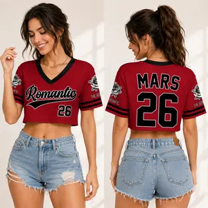 Romantic 26 Tour Inspired Crop Top Jersey, Music Concert Fan Shirt, 2026 Tour Style Apparel, Pop Music Lover Gift, Women's Festival Outfit, Trendy Concert Merch