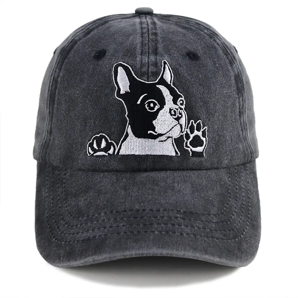 Funny Dog Mom Gifts for Women Men, Boston Terrier Dad Hats, Pug Gifts for Pug Lovers, Cute Animal Puppy Baseball Cap, Birthday Christmas Gift Embroidered Hat Graphic Trucker Hat