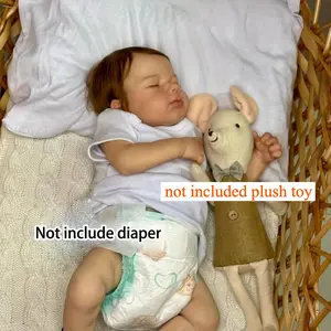 48cm 19inch Full Vinyl Body Reborn Baby Doll Toy Sleeping Girl Doll Lifelike Bathe Toy Lovely Birthday Gift 3D-Paint With Visible Veins