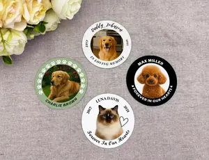 Personalized Pet Memorial Magnets  Round Shape with 6 Beautiful Styles to Choose From