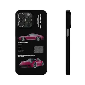 Black White PORSCHE 911 GT3 CASES, iPhone 15 14 13 12 11 X Xr, Samsung S21 S22 Phone Case