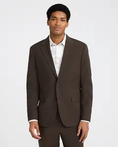Express Slim Brown Wool-Blend Washable Modern Tech Suit Jacket