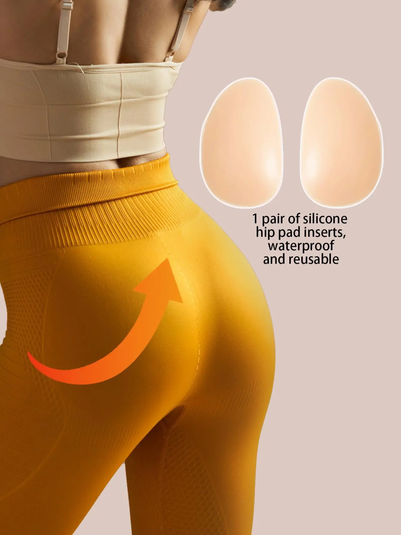 2pcs Silicone Self-Adhesive Hip Enhancer Pads, Thicker Butt Lifting Pads, Underwear | Instant Butt Lifting Tool | Comfortable and Soft Hip Protection | Insertable Butt Lifting Cushion, Ski Hip Protection Insert, Invisible and Seamless, Can Enhance Curves