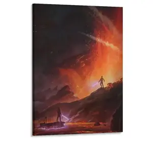 Wan Kenobi VS Anakin Poster Wall Art Canvas Prints Star Movie Wars Posters for Bedroom Wall Decoration Cotton Glossy Hand Stretched Ready-to-Hang USA Crafted modern painting living room poster cuadro