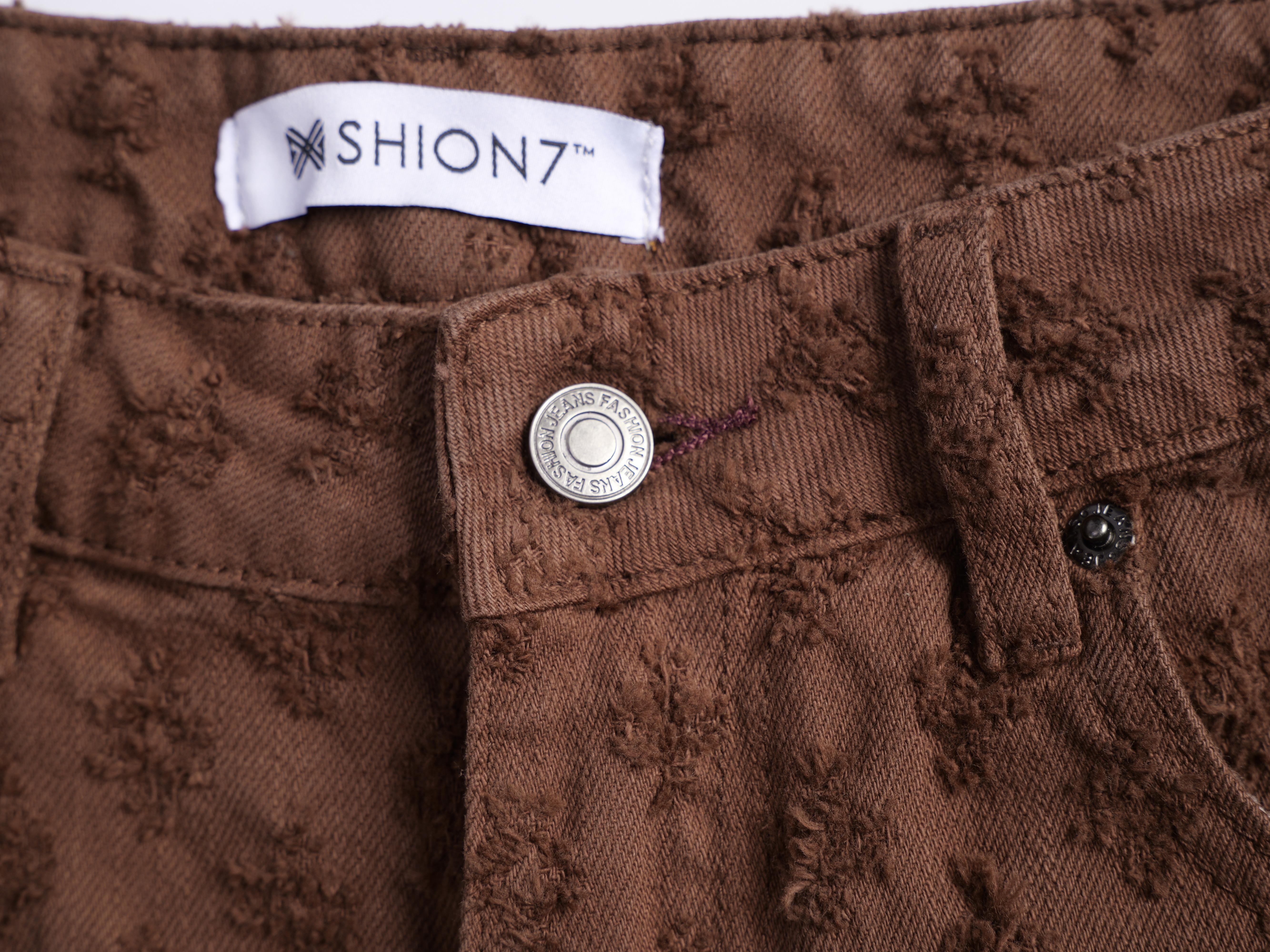 Summer Retro Brown Denim Shorts For Men, Wide Leg Casual Street Fifth Length Jeans Pants