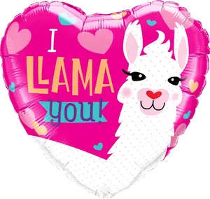 PMU Valentines Day Heart Shaped I Llama You 18 Inch Mylar-Foil Balloon Valentines Day, Proposal, Special Events, Photo Props Party Decoration and Accessories (1/Pkg) Pkg/1