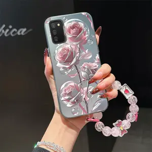 For Galaxy A02S pink rose suit bracelet phone Case For Samsung Galaxy A02S with TPU Shock proof design perfect for popular
