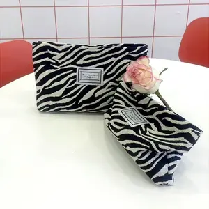 Zebra Stripe Pattern Makeup Bag, Portable Cosmetic Storage Bag, Zipper Makeup Organizer Pouch, Versatile Storage Bag for Travel & Daily Use
