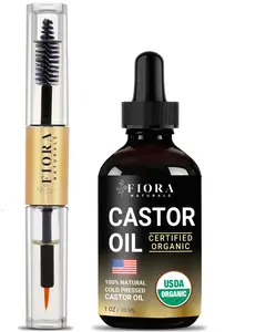 Organic Cold Pressed Castor Oil USDA Certified Eyelash and Hair Growth