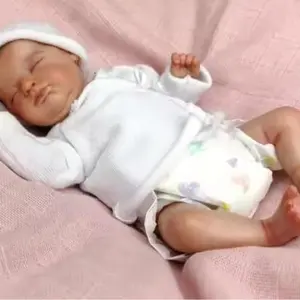 Realistic Cloth Body Vinyl 9.5" Preemie Mini  Reborn Doll with Birth Certificate, Baby Bottle, Clothing, and Diaper