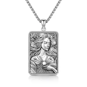 NYX Necklace 925 Sterling Silver Jewelry Goddess NYX Pendant Necklace Gifts for Women Men Anniversary Graduation Birthday Christmas Mothers Day Valentine's Day Faith Amulet