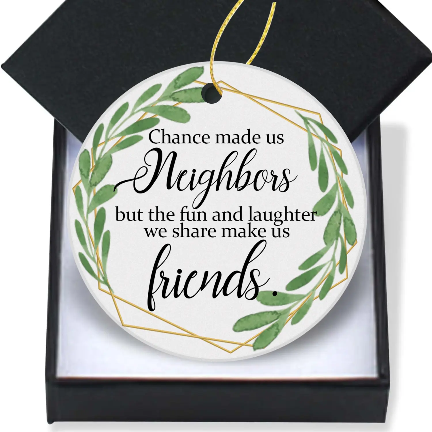 Neighborhood Gift Christmas Ornament 2024,Chance Made Us Neighbors Heart Made Us Friends Ornament Keepsake Holiday Gift for Your Neighbors,Perfect for Home Decor XMAS Tree Hanging Ornament Round 3 Inch