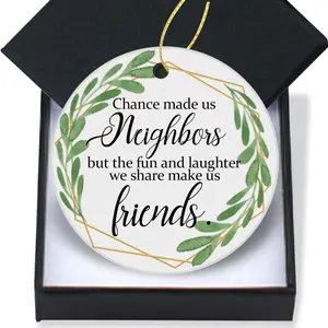 Neighborhood Gift Christmas Ornament 2024,Chance Made Us Neighbors Heart Made Us Friends Ornament Keepsake Holiday Gift for Your Neighbors,Perfect for Home Decor XMAS Tree Hanging Ornament Round 3 Inch
